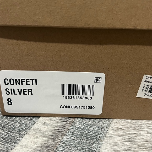 Steve Madden confeti silver ankle strap evening sandals. - Picture 7 of 10